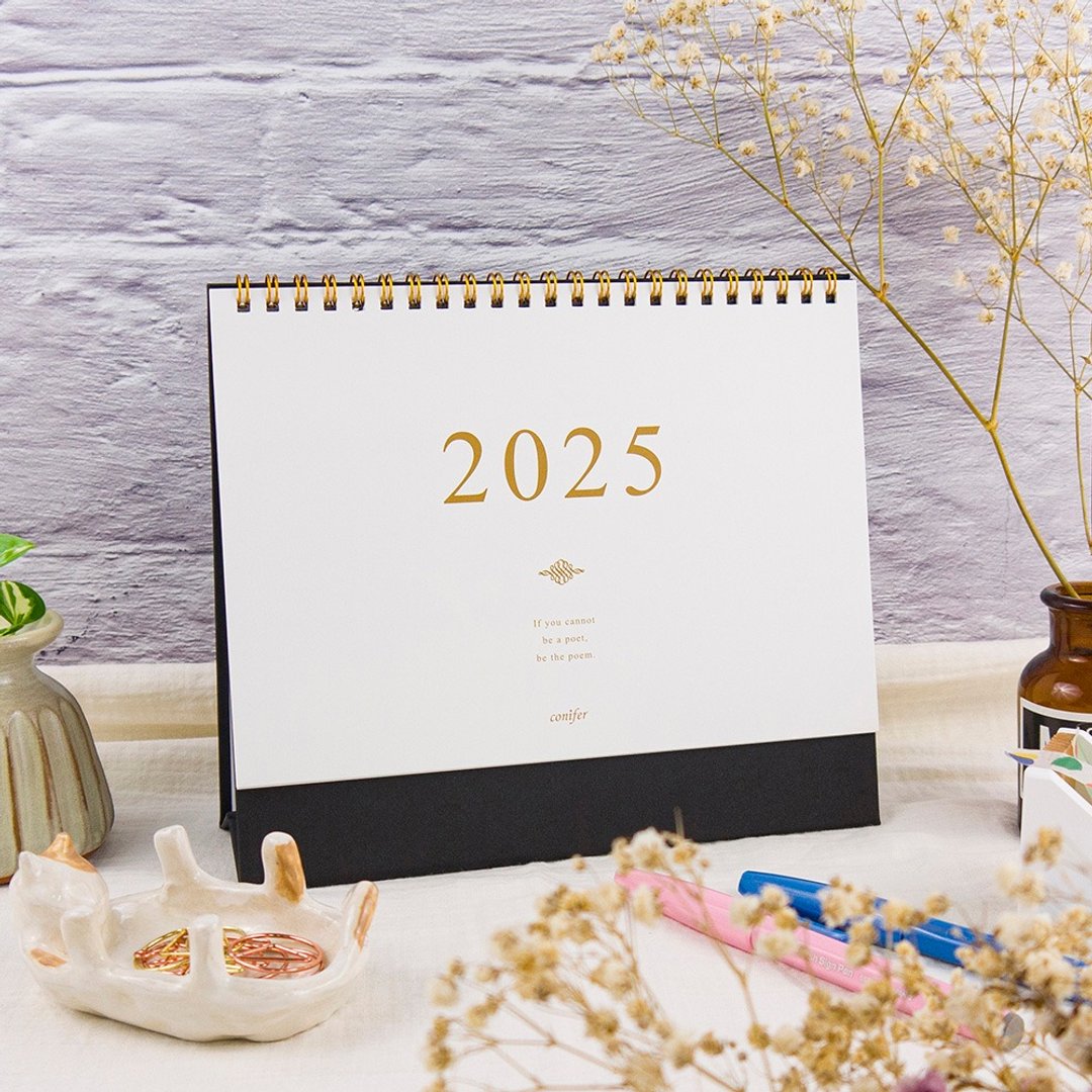 2025年25K简约典雅横式桌历-雅黑金 - 笔记本/手帐 - 纸 黑色