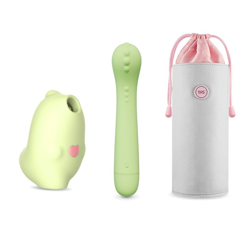 SISTALK小怪兽魔吻-绿+怪兽棒-哥斯拉大师+59S消毒收纳袋(灰) - 情趣用品 - 其他材质 