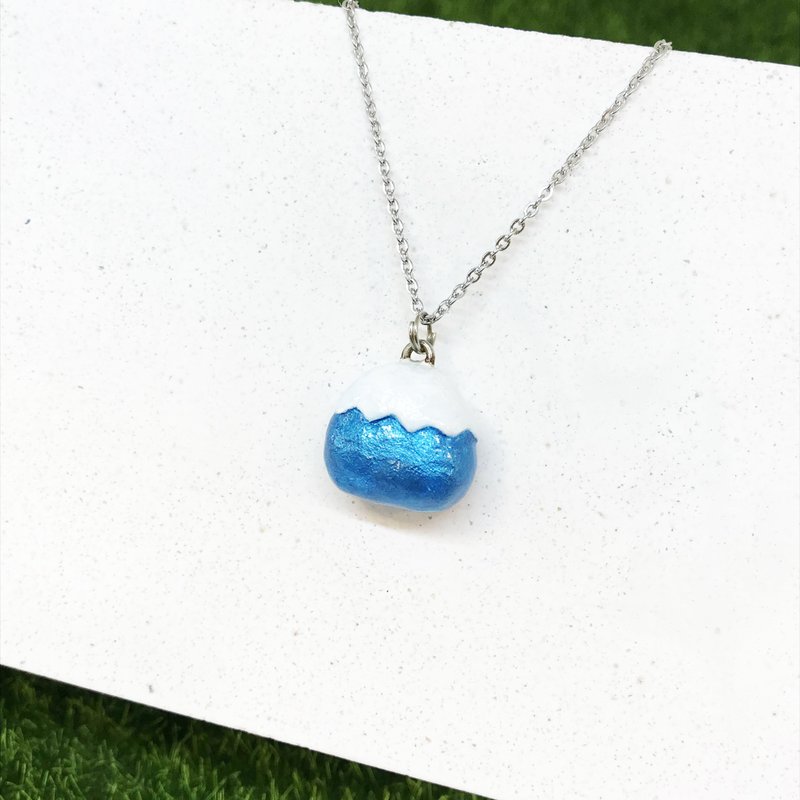 【银蓝】-富士山项链 - 项链 - 陶 蓝色