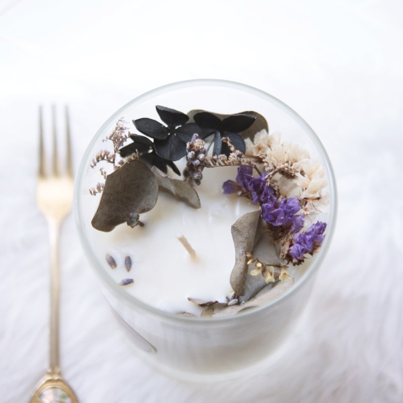 花森林  干燥花 精油大豆蜡烛  复方花园调香氛 150g - 蜡烛/烛台 - 蜡 灰色