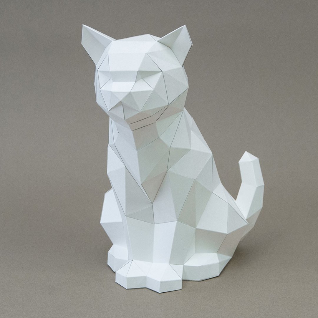 DIY手作3D纸模型摆饰 肥猫系列 -米克斯猫&小小米克斯猫(4色可选) - 玩偶/公仔 - 纸 卡其色