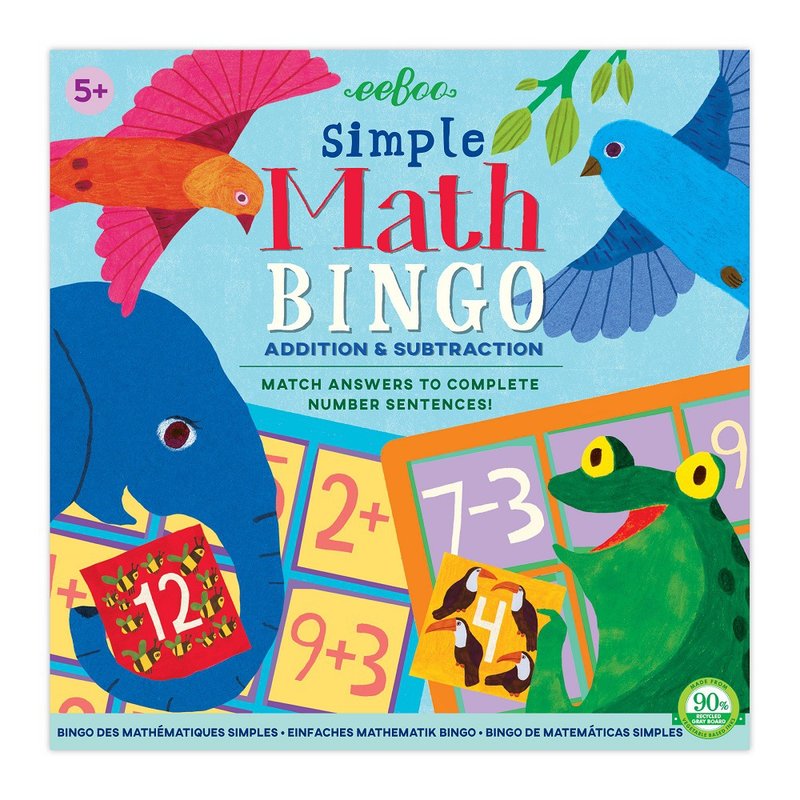 eeBoo 桌游基础宾果游戏 - Simple Math Lotto 数学天才 - 桌游/玩具 - 纸 