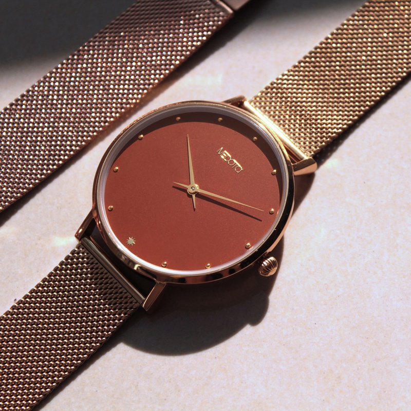 Chica系列简约双针不锈钢网带女表 / CH-9404 - 女表 - 不锈钢 红色