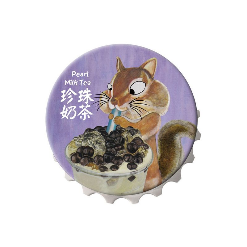我爱台湾开瓶器磁铁- 珍珠奶茶 - 开瓶器/开罐器 - 其他金属 紫色