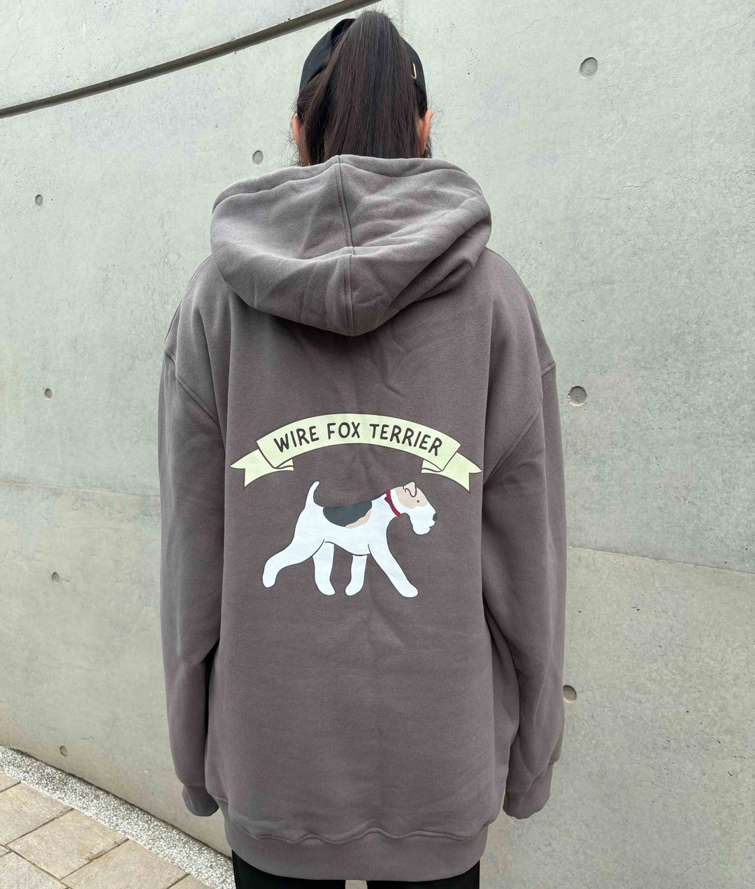 Wirefoxterrier 刚毛猎狐梗 冬季加绒帽衣 大象灰 XXL - 中性连帽卫衣/T 恤 - 棉 灰色