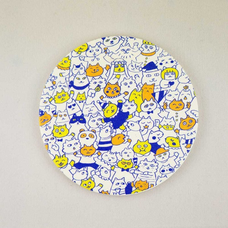 ai sayama 美浓烧圭藻土吸水杯垫 祭典 - 杯垫 - 其他材质 黄色