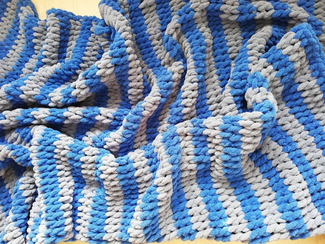Plush blanket queen king twin rustic cabin decor - 被子/毛毯 - 聚酯纤维 蓝色