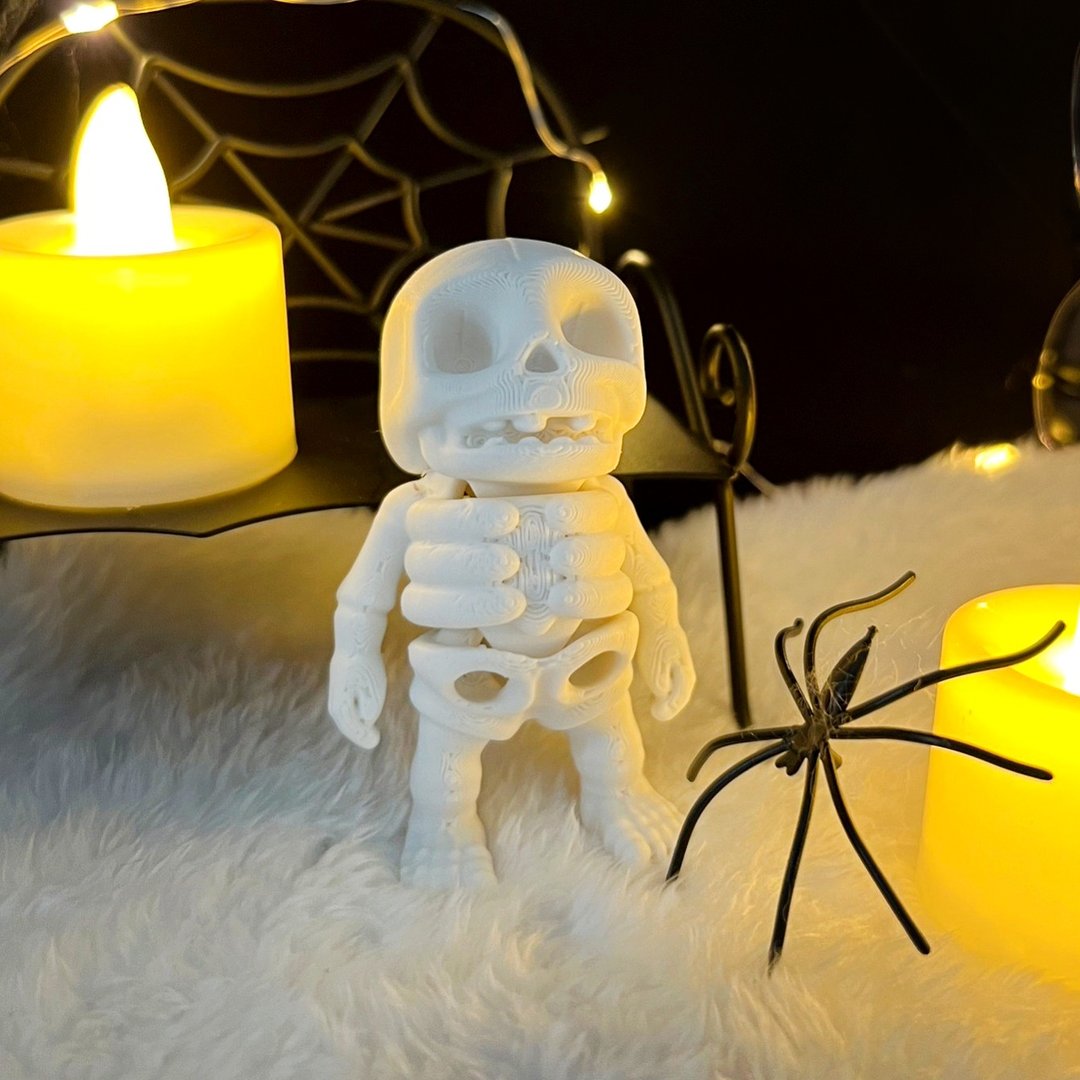 Zou Skeleton Keychain 6cm. - 6厘米骷髅钥匙圈 - 钥匙链/钥匙包 - 塑料 白色