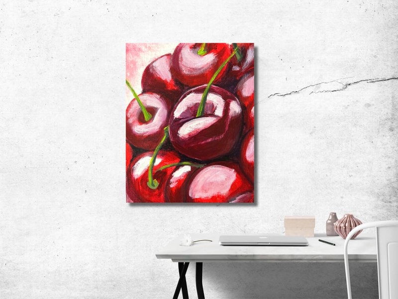 Cherry- Fresh, Living room paintings, Fruit paintings, Interior Design - 海报/装饰画/版画 - 压克力 多色