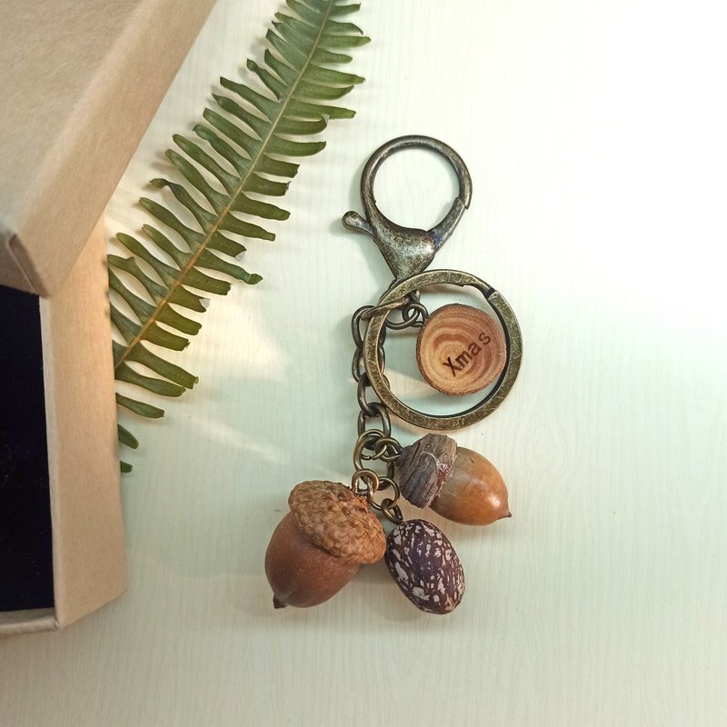 【果实钥匙圈】北美红栎/小西石栎/后大埔石栎/卷斗 - 钥匙链/钥匙包 - 其他材质 红色