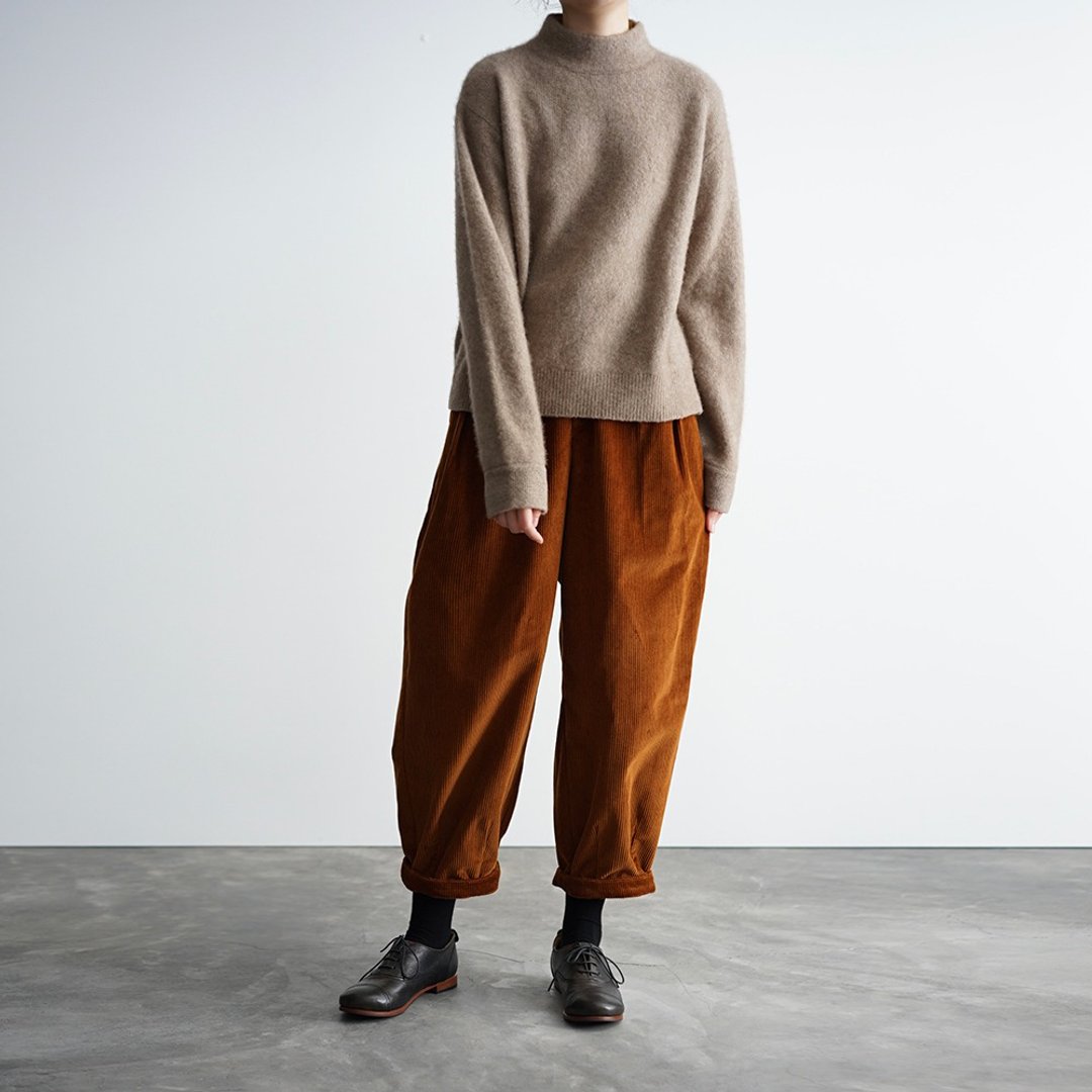 Mock Turtleneck Cashmere Pullover - 女装针织衫/毛衣 - 羊毛 咖啡色