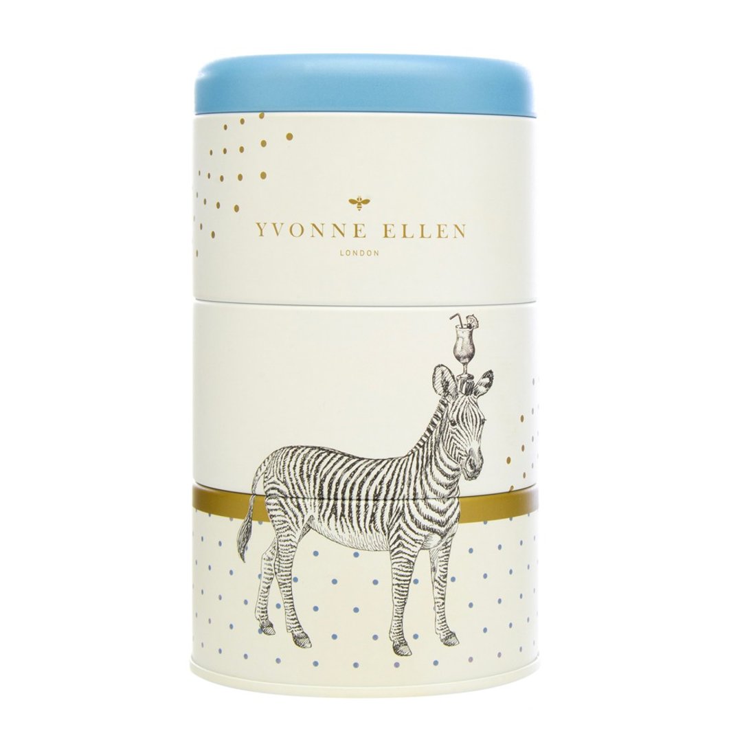 【Portmeirion】Yvonne Ellen | 动物飨宴 三层蜡烛礼盒 斑马 - 蜡烛/烛台 - 蜡 蓝色