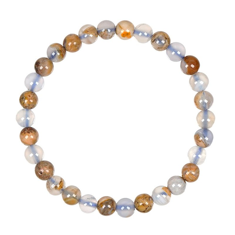 【正佳珠宝】蓝玉髓 老矿阿根廷玉髓 6mm 蓝玉髓手珠 - 手链/手环 - 半宝石 多色