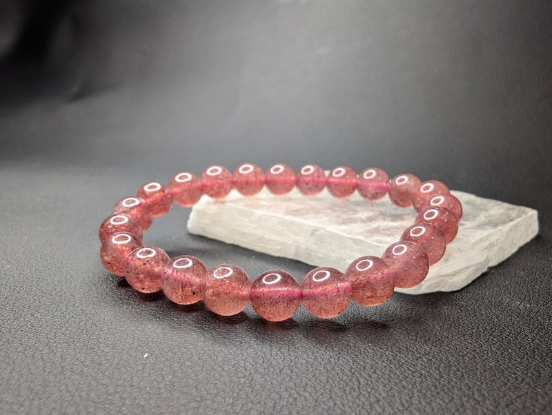 草莓晶/士多啤梨晶 Strawberry Quartz 手串 俄罗斯 8mm - 手链/手环 - 水晶 