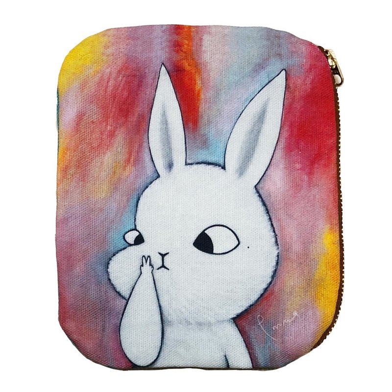 emmaAparty插画小包:练习斗鸡眼 - 零钱包 - 棉．麻 