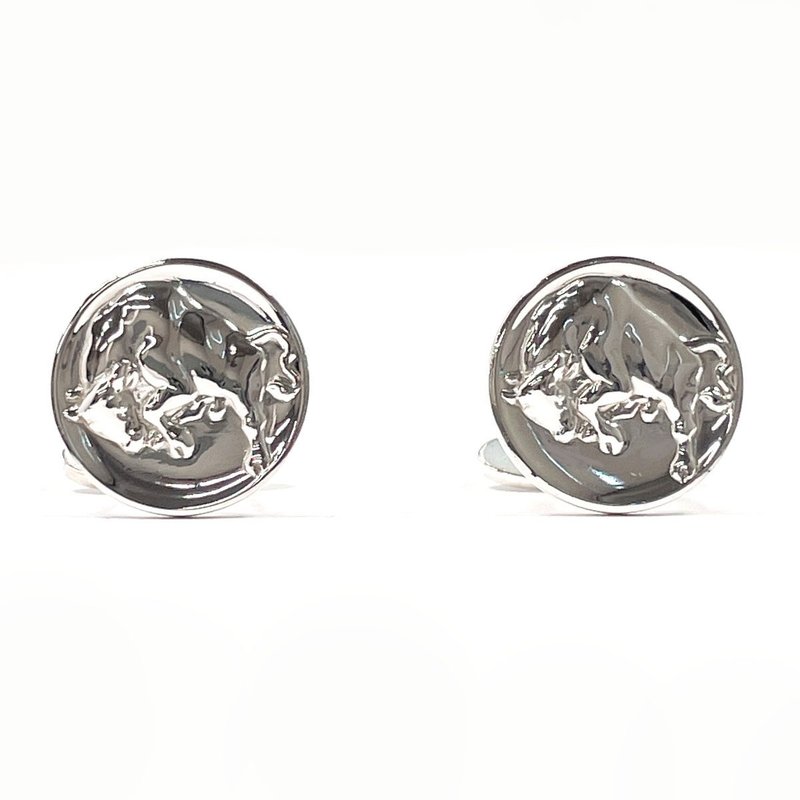 【日本直送 二手美品】Georg Jensen 乔治杰生 袖扣 牛造型 设计编号 70 银 925 - 其他 - 纯银 银色