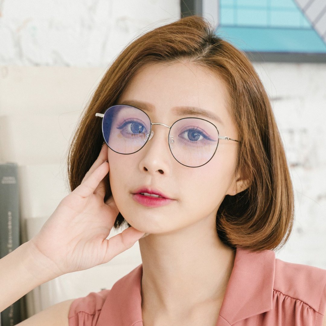 曼哈顿的天际线│潮流雅致银细圆框UV400滤蓝光眼镜 - 眼镜/眼镜框 - 其他金属 银色