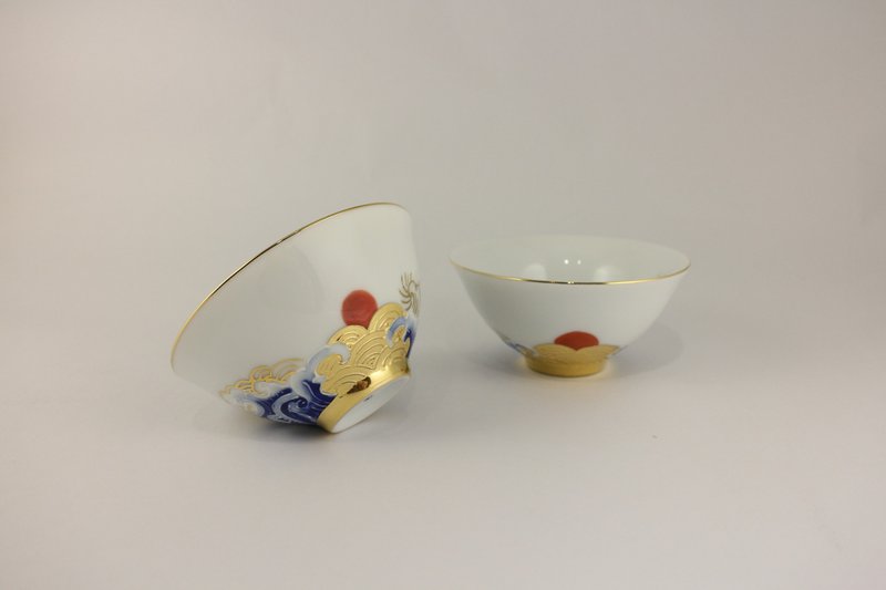 纯手绘茶杯-旭日东升对杯(大饮杯) - 茶具/茶杯 - 瓷 蓝色