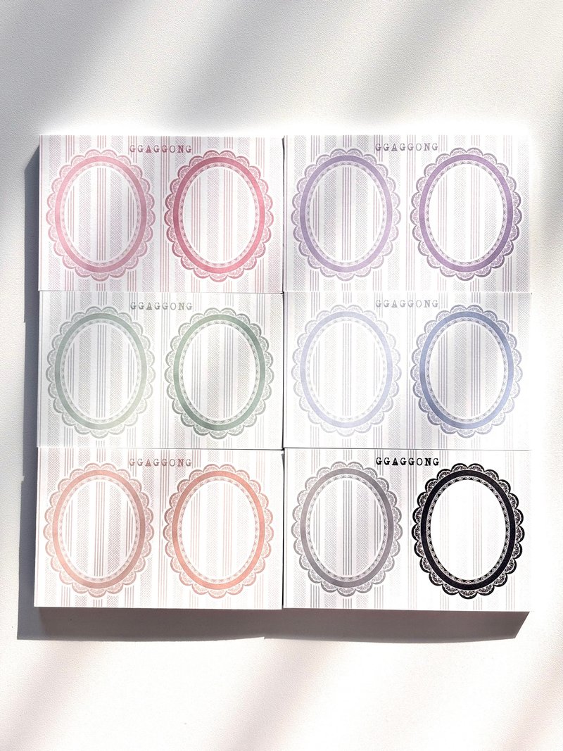 椭圆蕾丝边框便条纸 - 便条纸/标签贴 - 纸 