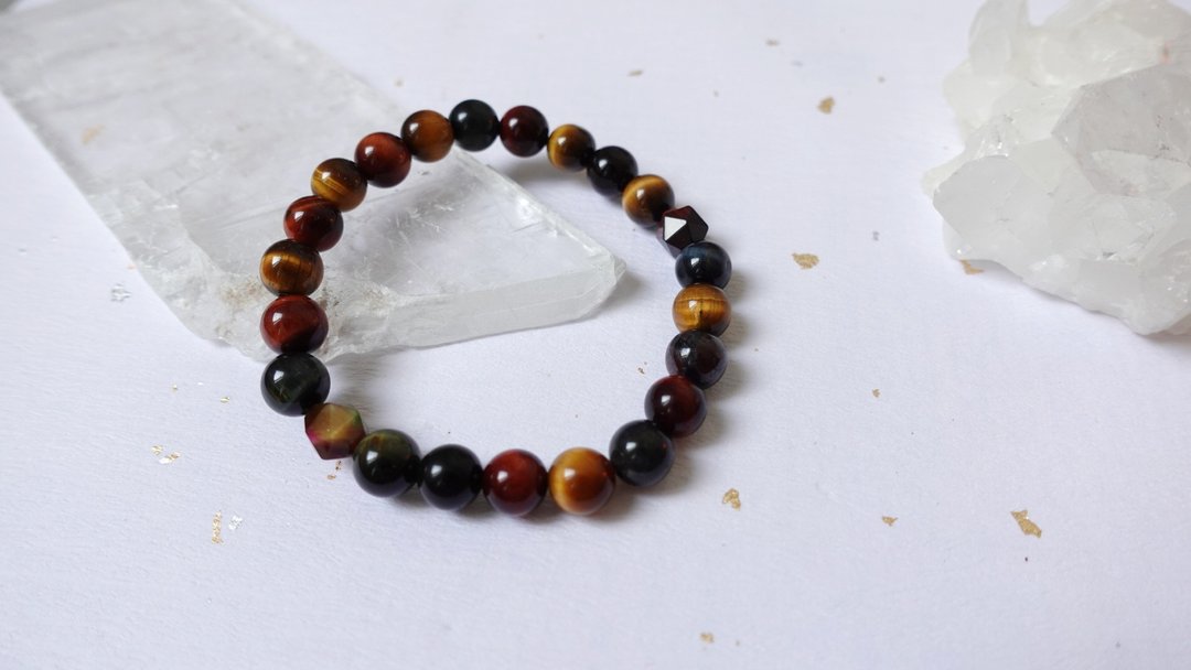 彩虎眼石天然水晶手链【10mm】 - 手链/手环 - 水晶 橘色