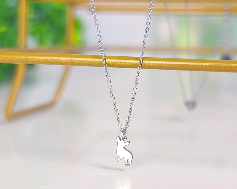 迷你吉娃娃项链(小朋友可戴) -迷你动物剪影系列 - 项链 - 不锈钢 银色