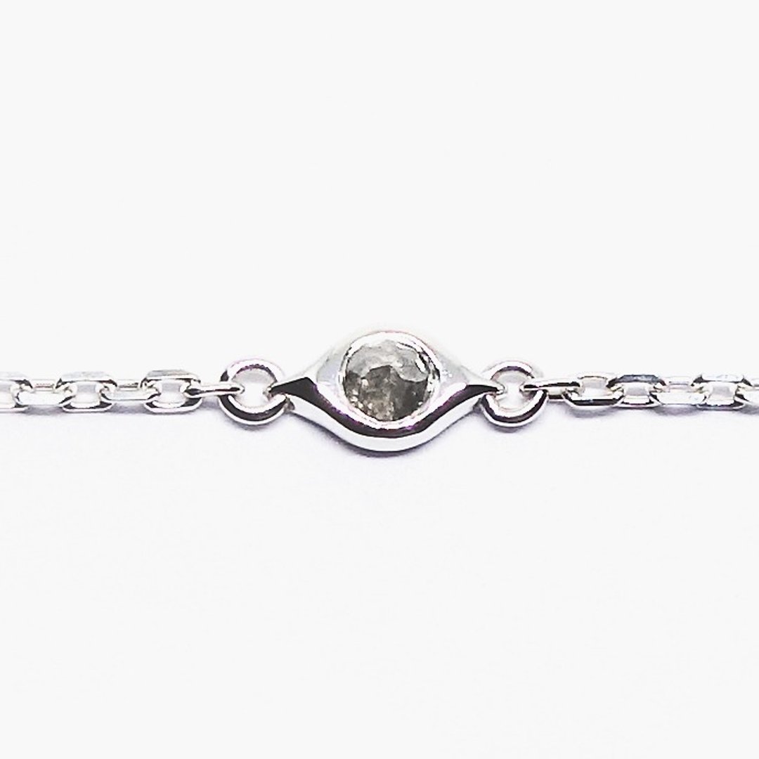 Silver grey rustic diamond bracelet SV925【Pio by Parakee】鑽石手鍊 gray - 手链/手环 - 宝石 灰色