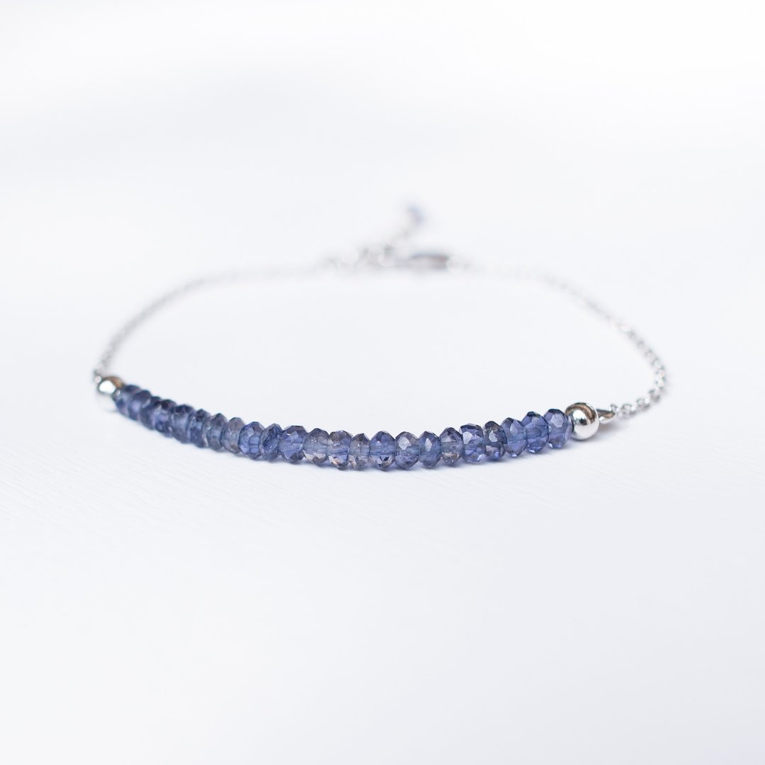 堇青石手链Iolite Line Bracelet - 手链/手环 - 纯银 