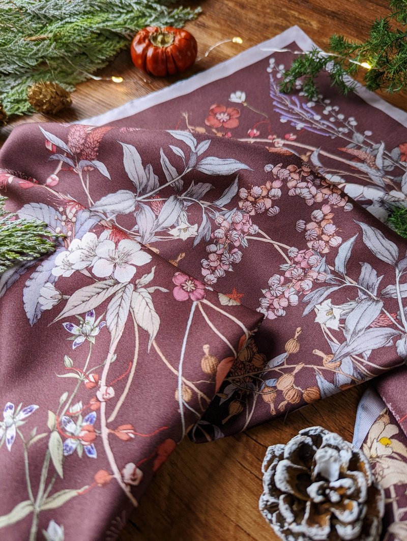 原创【花祭与庆典】双面印花蚕丝真丝巾  手绘台湾原生植物 - 丝巾 - 丝．绢 