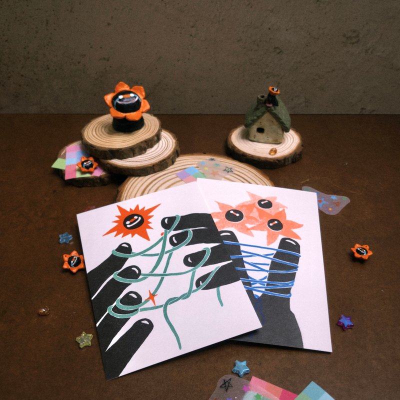 孔版印刷圣诞卡套装 附送贴纸装饰 - 卡片/明信片 - 纸 