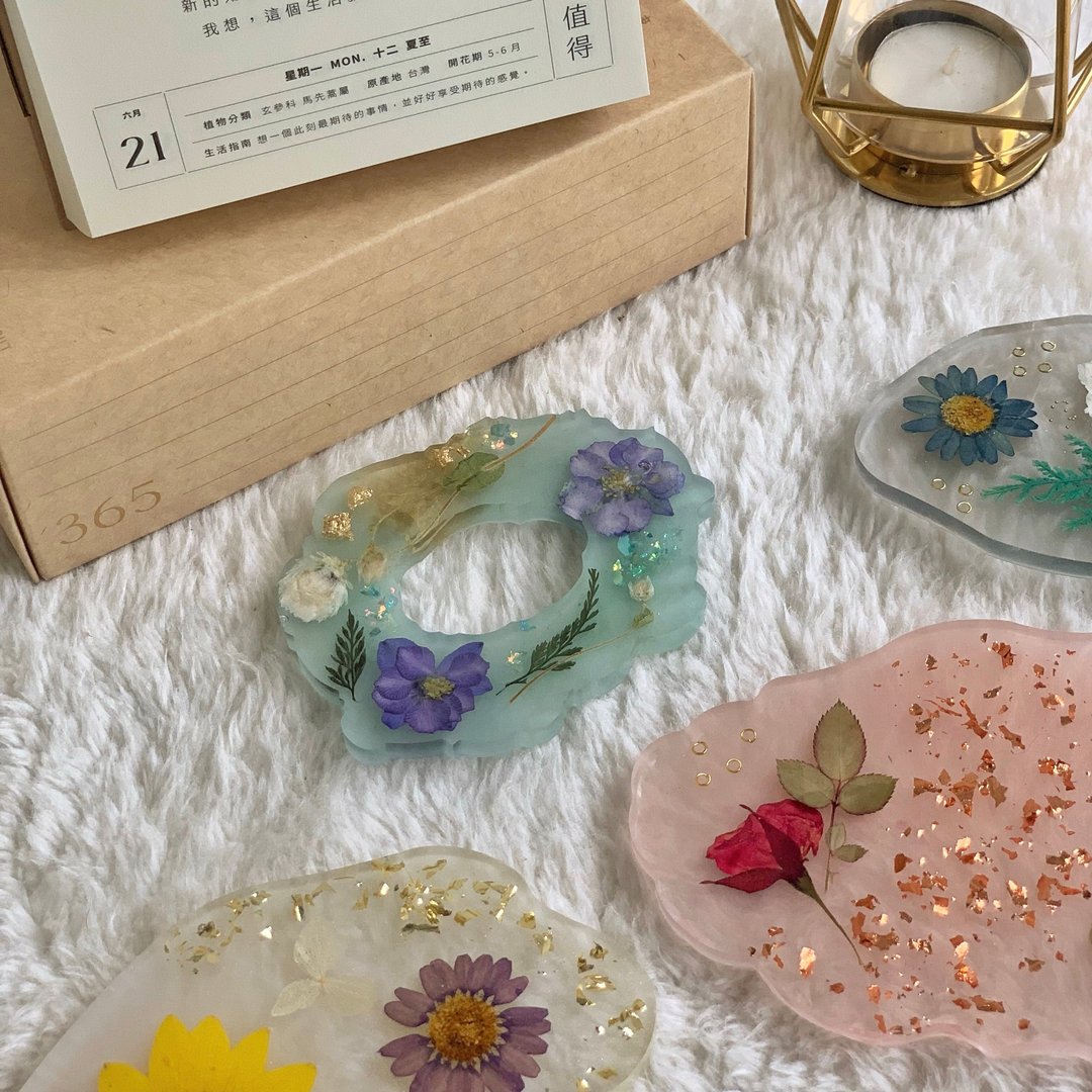 干燥花盘 - 薄荷小姐 / 甜蜜紫丁香 - 干燥花/捧花 - 树脂 多色