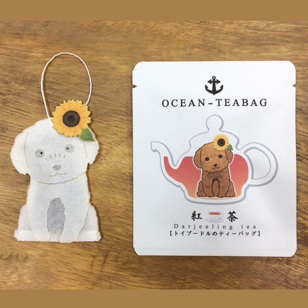 玩具狮子狗茶包 大吉岭茶 4包红茶 - 茶 - 纸 咖啡色