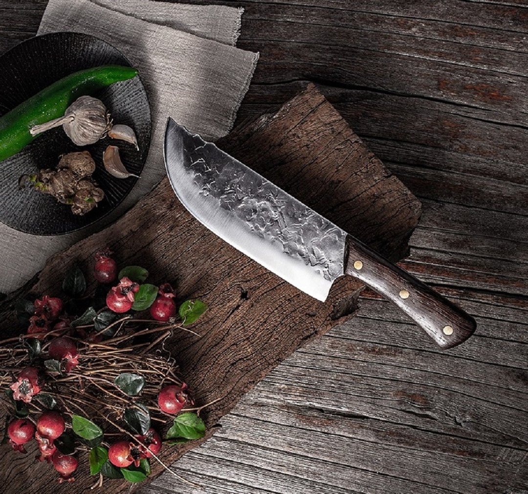 Slaughter knife cutting meat multi purpose chopper handforging kitchen chef tool - 菜刀/刀架 - 其他金属 银色