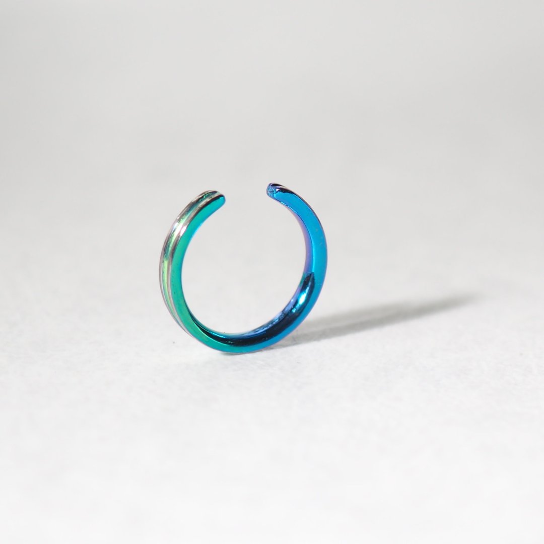 纯钛耳骨夹 - 决意 2mm - 耳环/耳夹 - 其他金属 蓝色