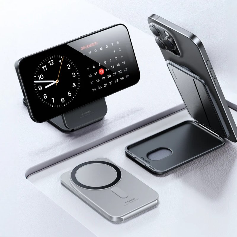 TORRAS MagSpin Wallet 旋转支架磁吸MagSafe 卡套 - 手机壳/手机套 - 人造皮革 黑色