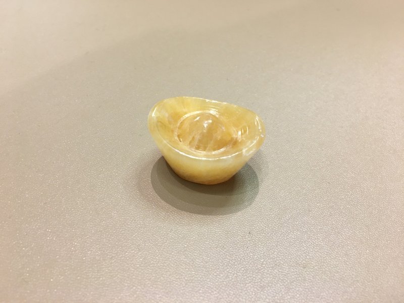 黄玉元宝 - 招财进宝 风水摆设必备 - 摆饰 - 水晶 