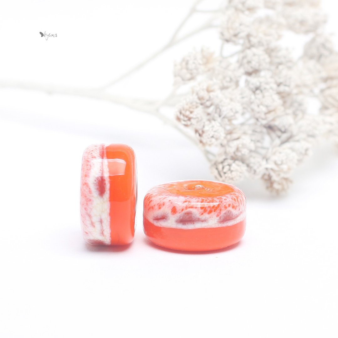 Handmade glass beads - 陶艺 - 玻璃 橘色