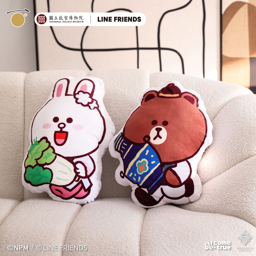 【预购】LINE FRIENDS 穿越故宫联名_抱枕毯 - 枕头/抱枕 - 聚酯纤维 多色