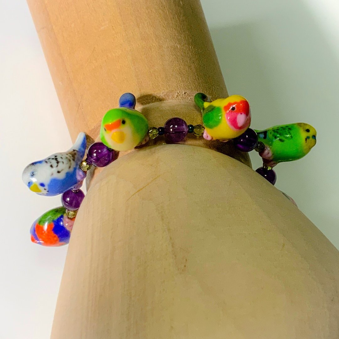 Made-to-order parakeet ski parakeet various bird bracelet - 手链/手环 - 塑料 多色