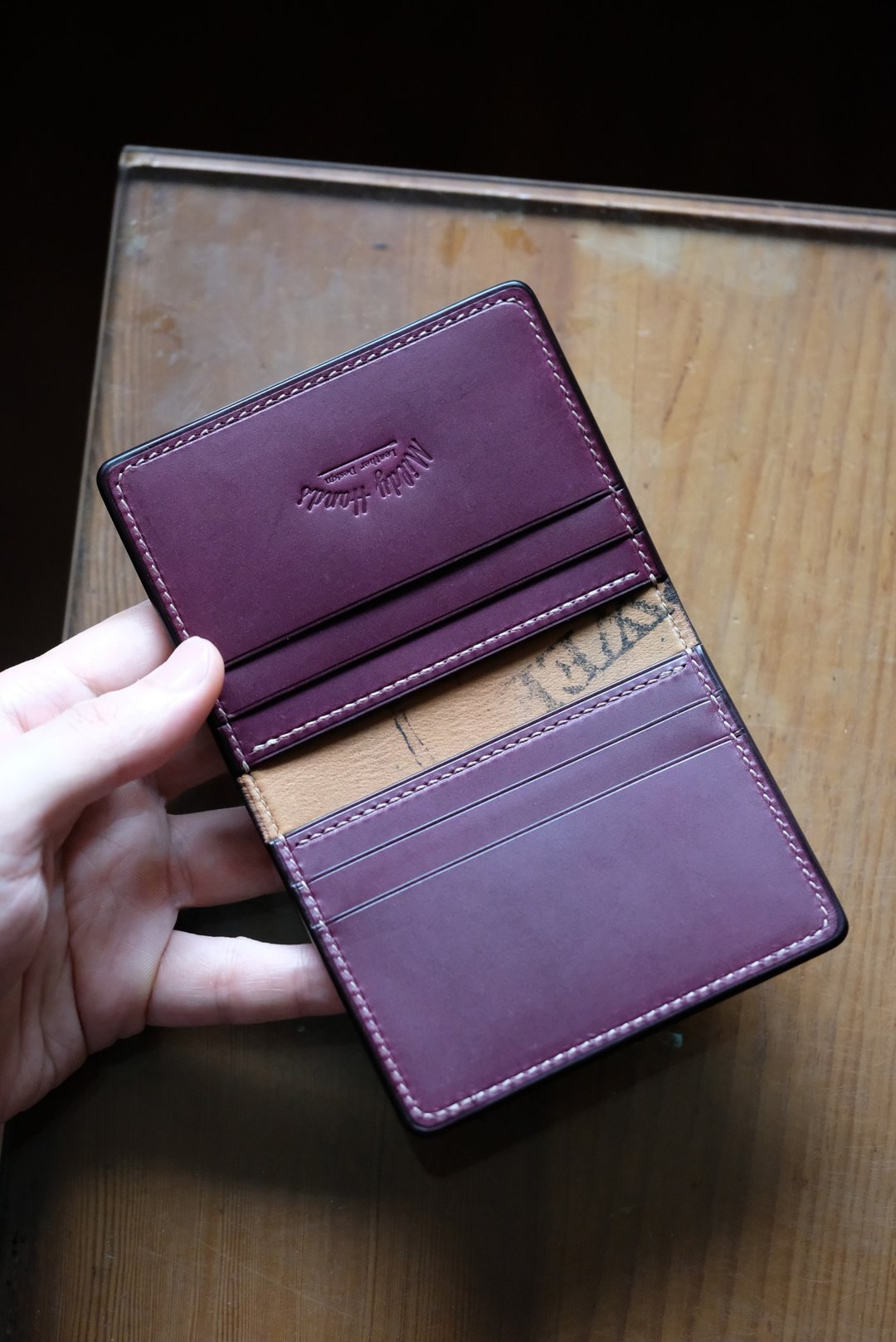 MILDY HANDS - Card Wallet B01 马臀皮 Horween shell cordovan - 皮夹/钱包 - 真皮 黑色