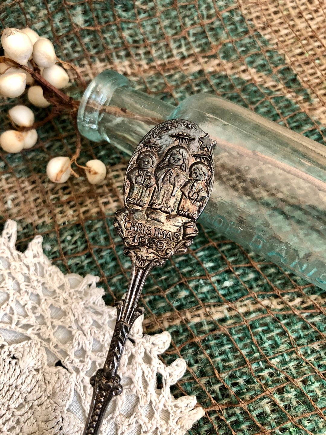 圣诞小物 1989年镀银圣诞纪念汤匙 荷兰制 - 餐刀/叉/匙组合 - 银 