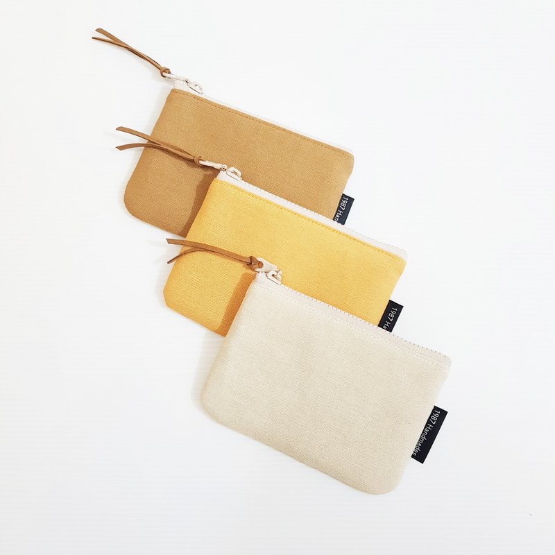 【黄色系】共12色 色票 零钱包 万用包 卡套 随身包 拉链袋 礼物 - 零钱包 - 棉．麻 卡其色