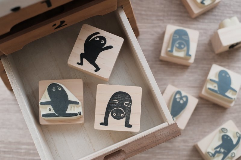 【手刻印章】小黑人 Blacky - 印章/印台 - 橡胶 