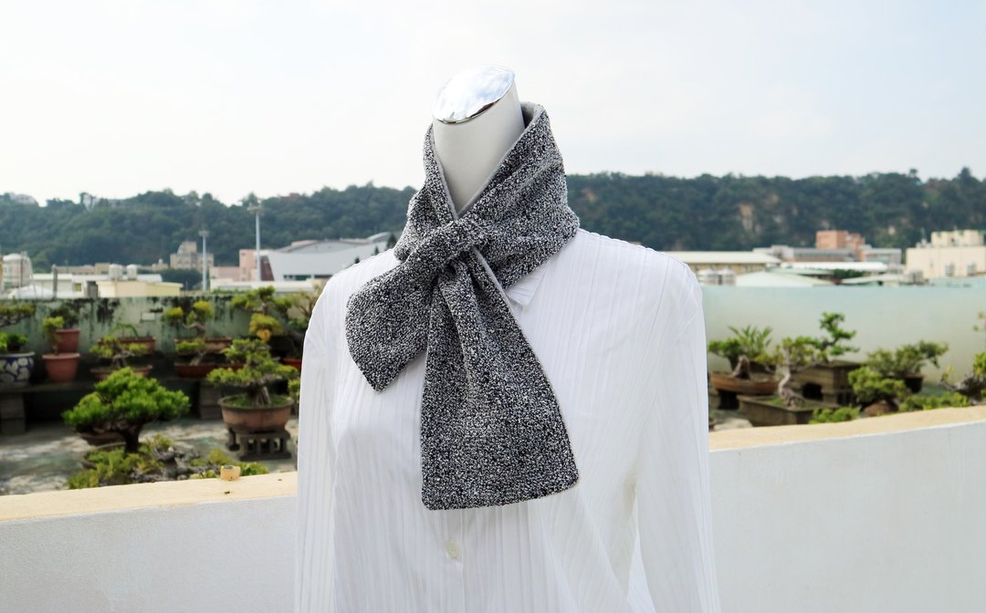 可调式短围巾.scarf 保暖围脖 双面双色 大人.小孩均适用 - 围巾/披肩 - 其他材质 灰色