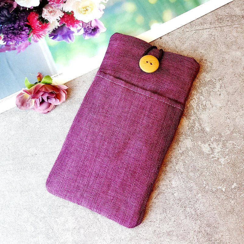 定制化电话包 手机袋 手机保护布套例如 iPhone Samsung (P-246) - 手机壳/手机套 - 棉 紫色