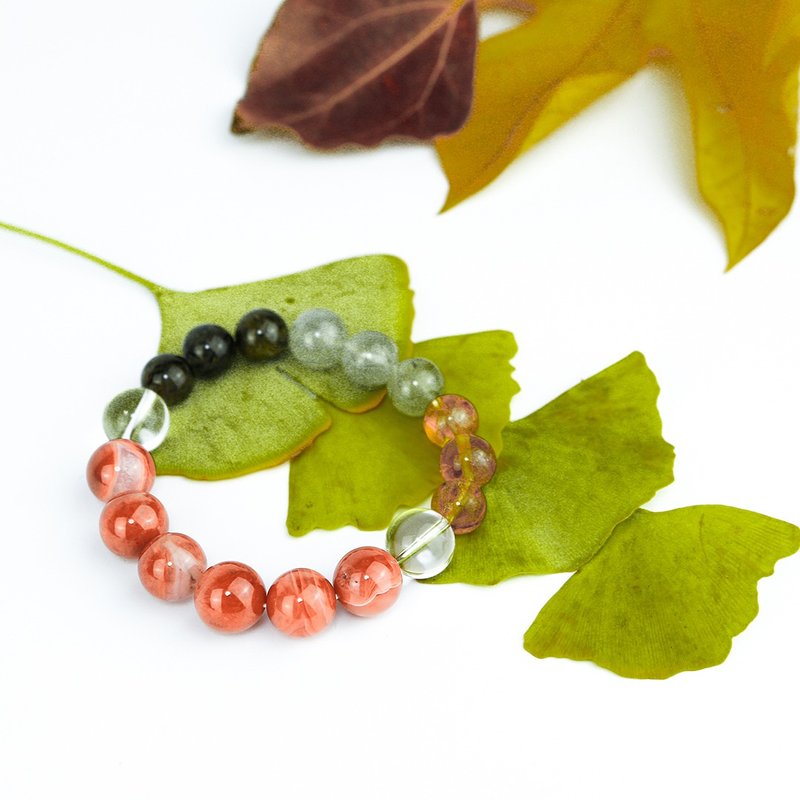 七轮调和手串/黑发晶黄晶/天然/水晶手链/能量石/原生态102127 - 手链/手环 - 水晶 多色