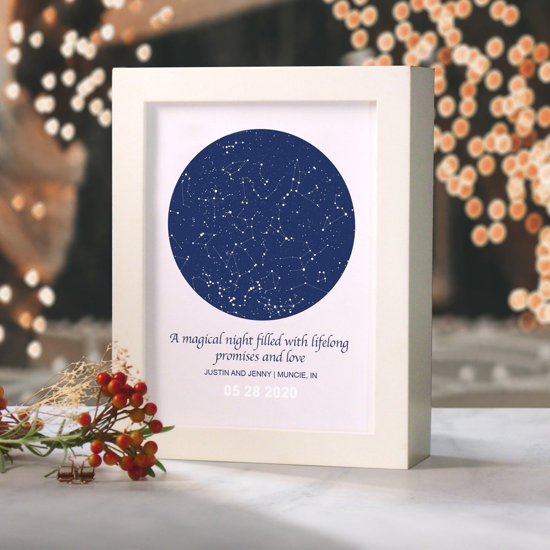 定制星空小夜灯 可定时和调光 婚礼布置 新婚礼物 结婚周年纪念日 - 灯具/灯饰 - 纸 蓝色