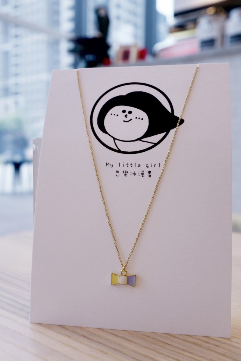 彩色蝴蝶结项链 - 项链 - 其他金属 白色