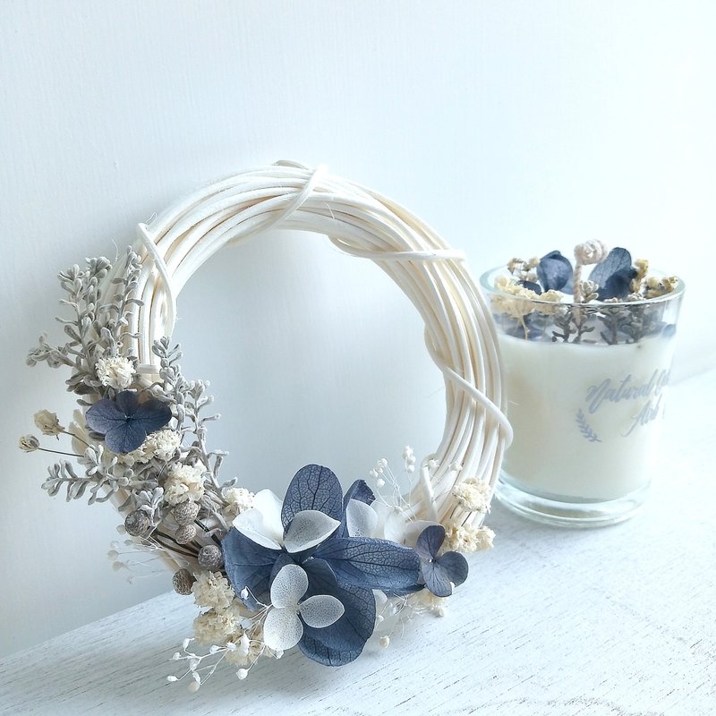 花环晶石蜡烛组合 月光石玻璃杯 天然大豆香 生日 交换 - 香薰/精油/线香 - 植物．花 黑色