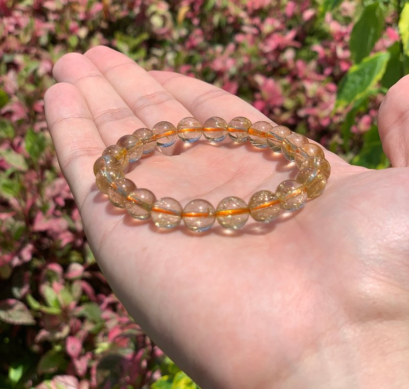 金发晶 水晶手链 8mm - 手链/手环 - 水晶 金色