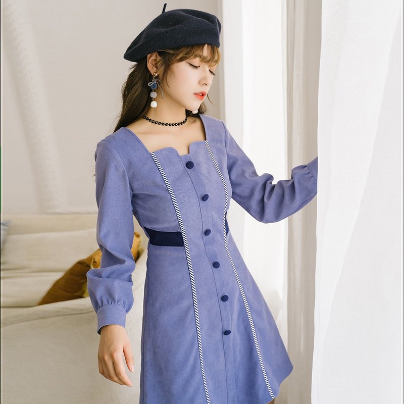 【秋季新款】安妮陈小香风修身显瘦连衣裙气质复古桔梗裙子9605 - 洋装/连衣裙 - 其他材质 